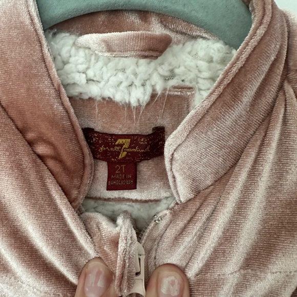 7 for all mankind Velour Sleeveless Vest with Ruffle Trim - Picture 4 of 4